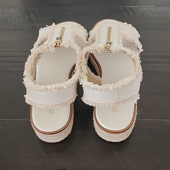 NEW - MICHAEL Michael Kors Berkley Zip Espadrille Platform Sandals Optic White 9 - Picture 4 of 8